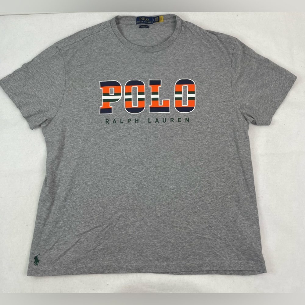 Men’s Size Large Polo Ralph Lauren Classic Fit Grey Logo T Shirt